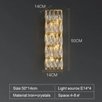 Luxury Crystal Wall Lamp for Living Room, Bedroom, Hotel Decor