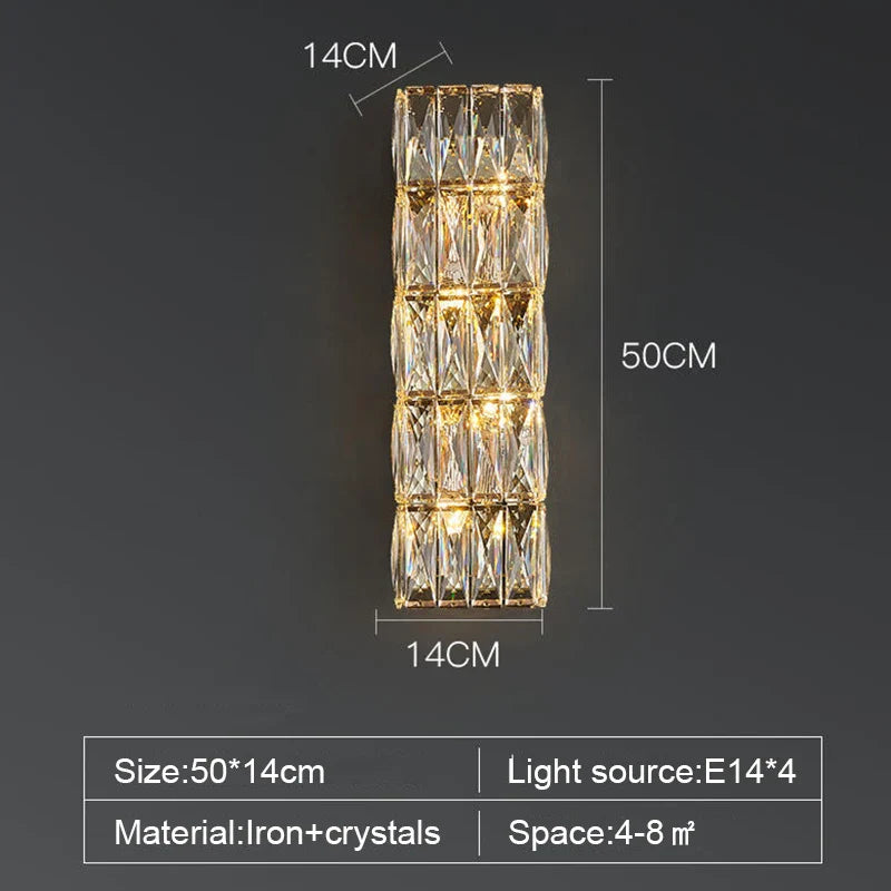 Luxury Crystal Wall Lamp for Living Room, Bedroom, Hotel Decor