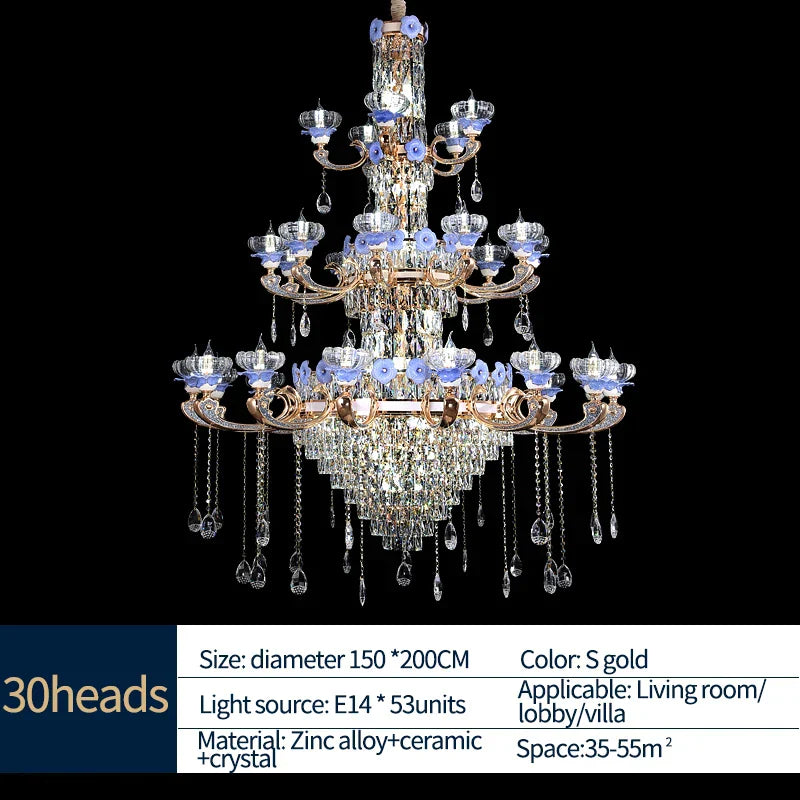 Crystal Candle Chandelier for Living Room, Bedroom, and Dining Room