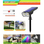 Solar Color Changing LED Outdoor Spot Light - Waterproof Multicolor Landscape Spotlight