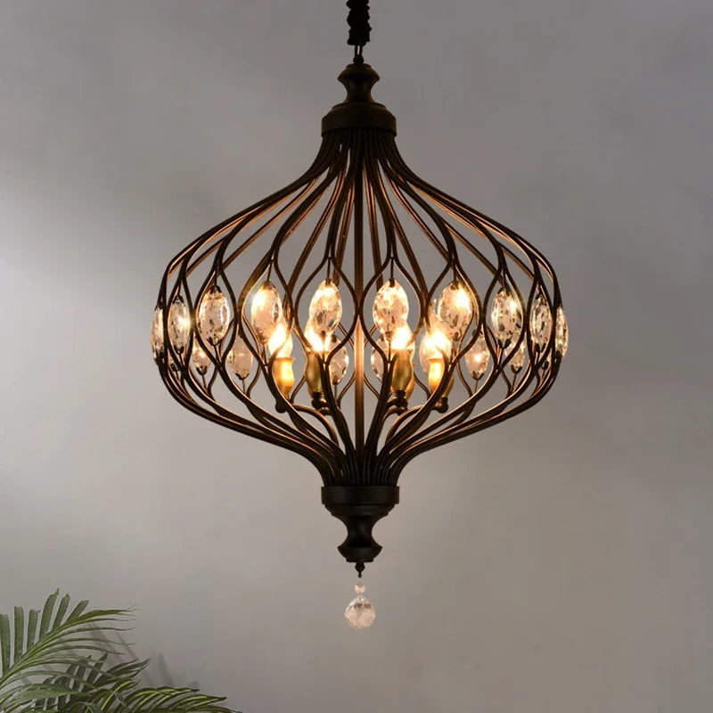 Vintage Lantern Chandelier for Living Room Bedroom Stairwell - Modern Country Style Lighting