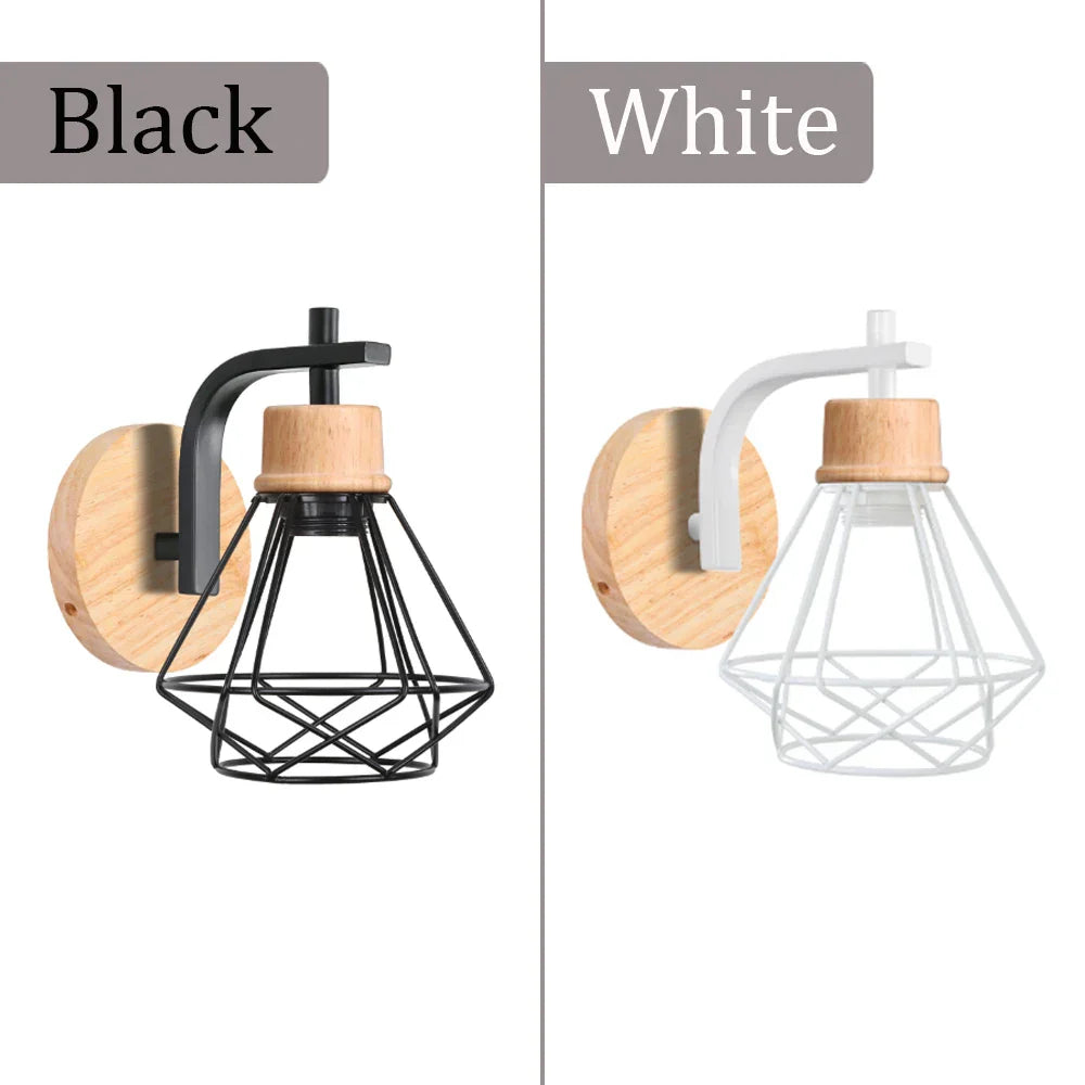 Retro Wood Wall Sconce Vintage Ceiling Pendant Lights for Home Décor