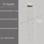 LED Chandelier for Revolving Staircase | Loft Villa Ceiling Hanging Lamp