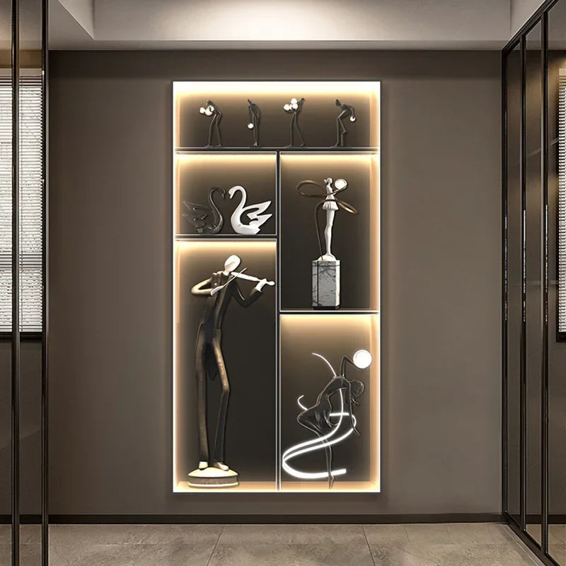 Luminous Wall Mural - Remote Control High-End Art Painting for Modern Living Room & Corridor