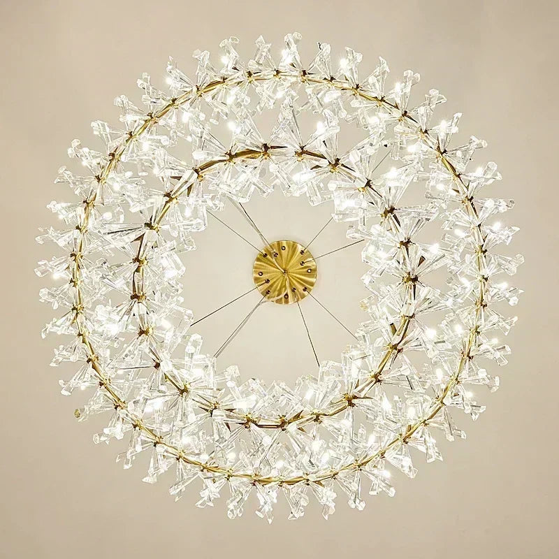 Luxury Crystal Chandelier LED Ceiling Light for Modern Living Room & Bedroom