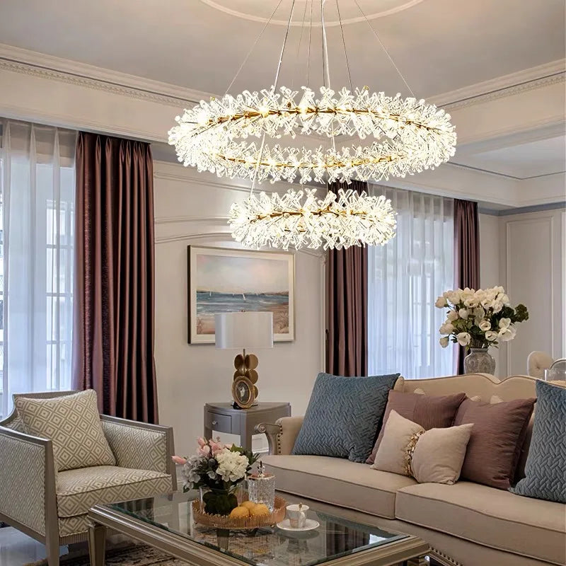 Crystal Flower Chandelier: Nordic Luxury Lighting for Home Decor & Restaurant