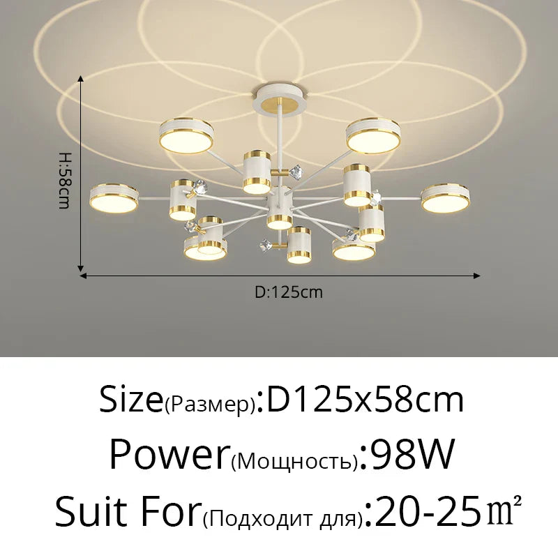 Modern LED Chandelier | Smart Remote Ceiling Pendant Light for Home Decor