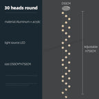 Revolving Stair LED Chandelier - Duplex Villa Hanging Lamp for High-Level Staircase