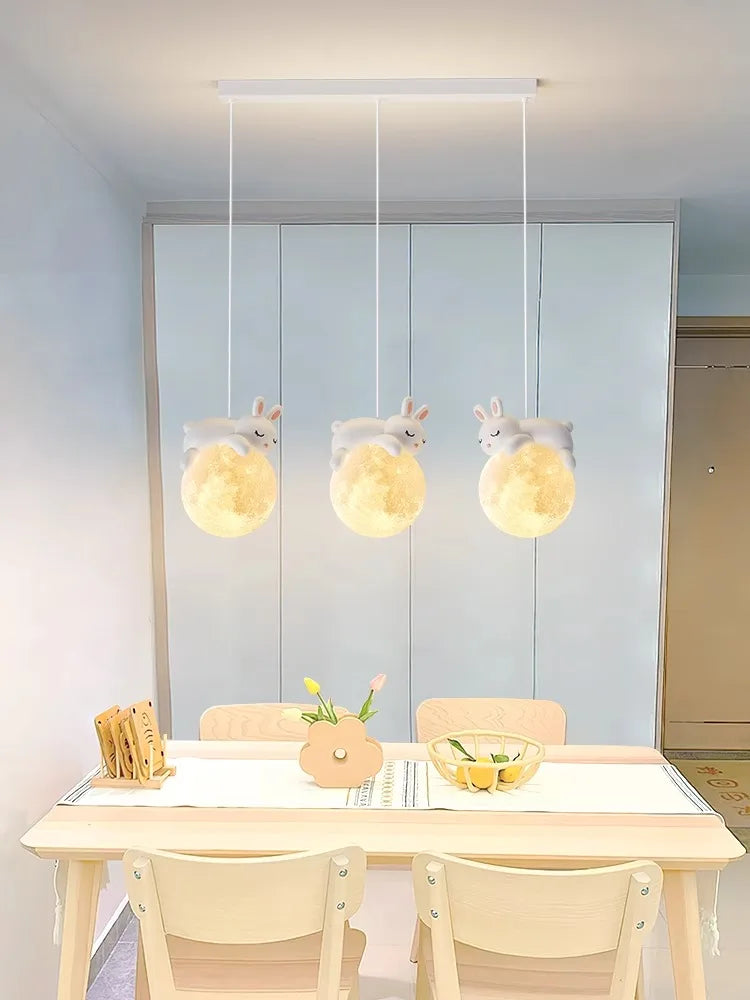 Moon LED Chandelier for Children's Room, Bedroom, Dining Room - Modern and Creative Lighting