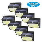 138 LED Solar Wall Lamp Security Motion Sensor 3 Modes Fence Yard Deck