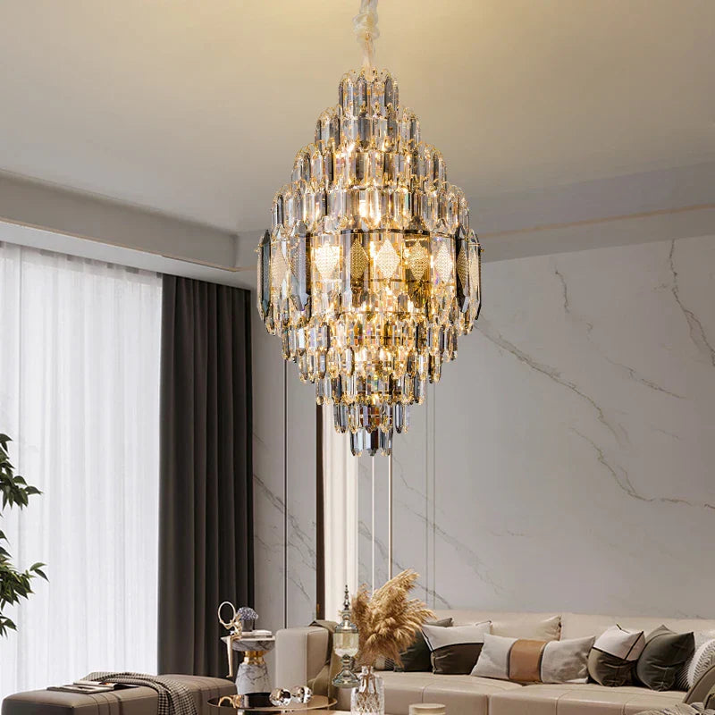 Crystal Pendant Lamp: Nordic Modern Luxury for Villa, Hotel, and Living Room