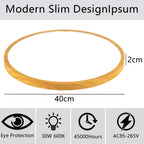 Wood LED Ceiling Lamp: Modern Nordic Round Light Fixture for Living Room & Bedroom