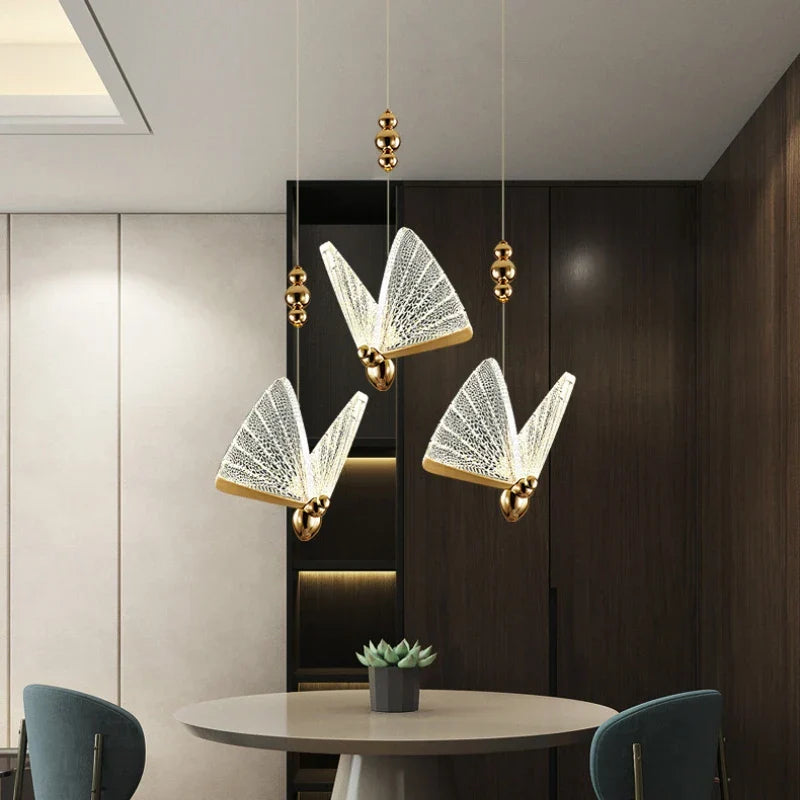 Butterfly LED Chandelier: Modern Hanging Light for Home, Bedroom, Coffee Store & More