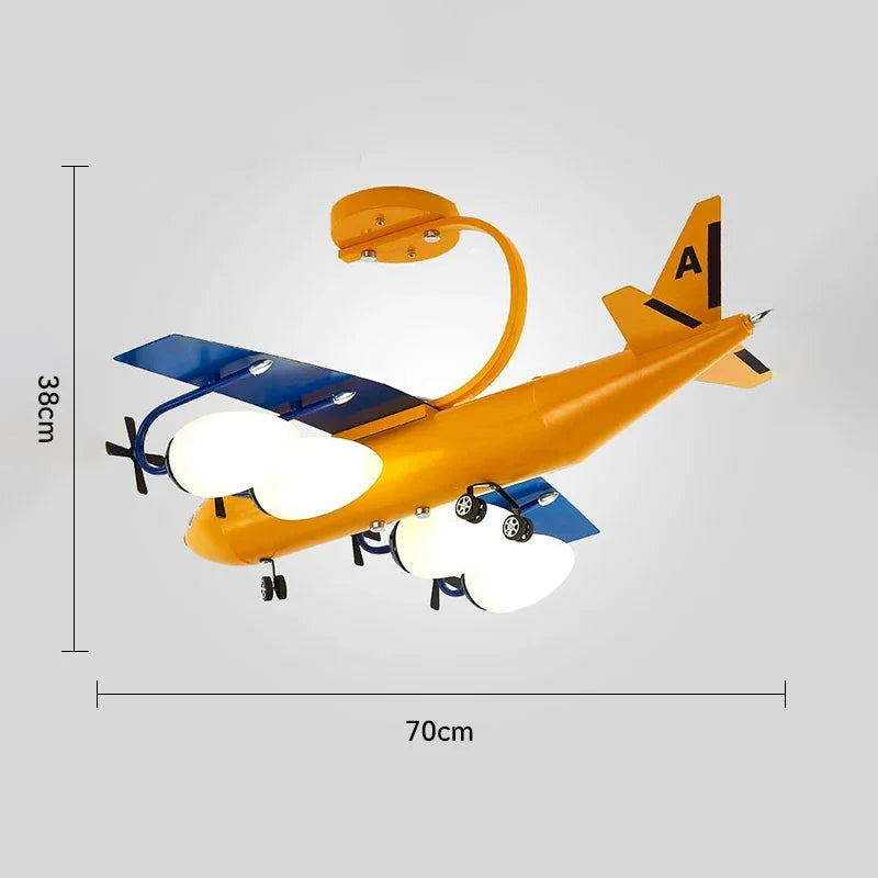 Airplane Chandelier Kids LED Lights Cartoon Boys Bedroom Cute Gift