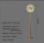 LED Sunflower Crystal Floor Lamp for Home Decor in Living Room or Bedroom