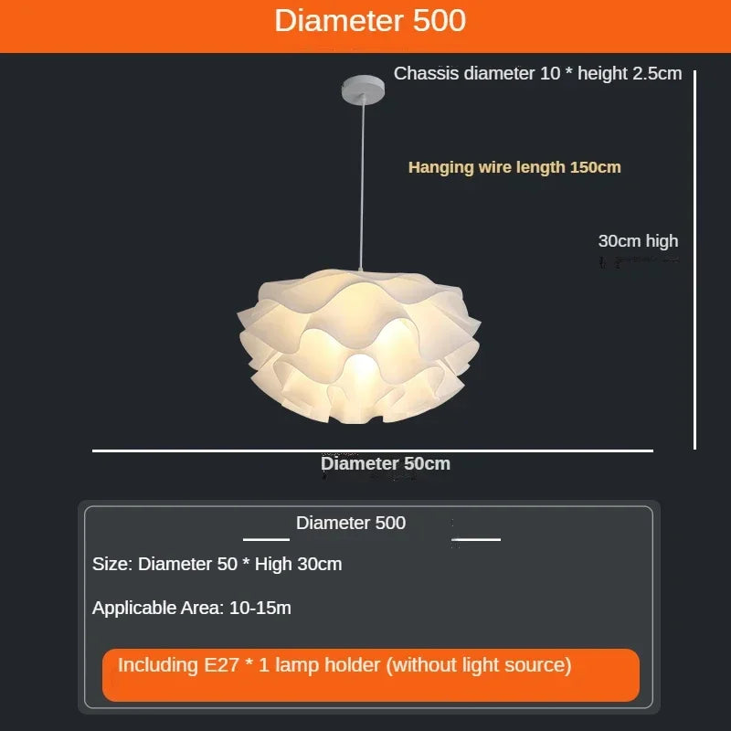 White Acrylic Flower Pendant Chandelier LED Lighting for Home Decor