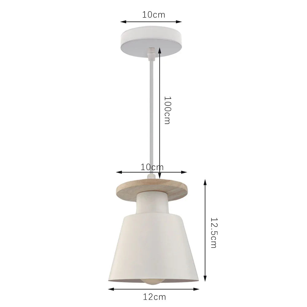 White Industrial LED E27 Pendant Light for Modern Home Kitchen Decor