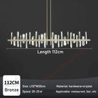 Modern Copper Chandelier Light Luxury Glass Strip Design For Bar and Restaurant