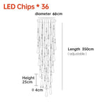 Modern LED Staircase Chandelier for Living Room Villa Duplex Building Rotation