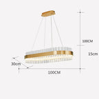 LED Crystal Pendant Light: Modern Nordic Round Chandelier with Dimmable Gold Finish