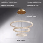 Crystals Pendant Lights: Modern Dimmable Chandelier for Luxury Living Room, Dining, Bedroom