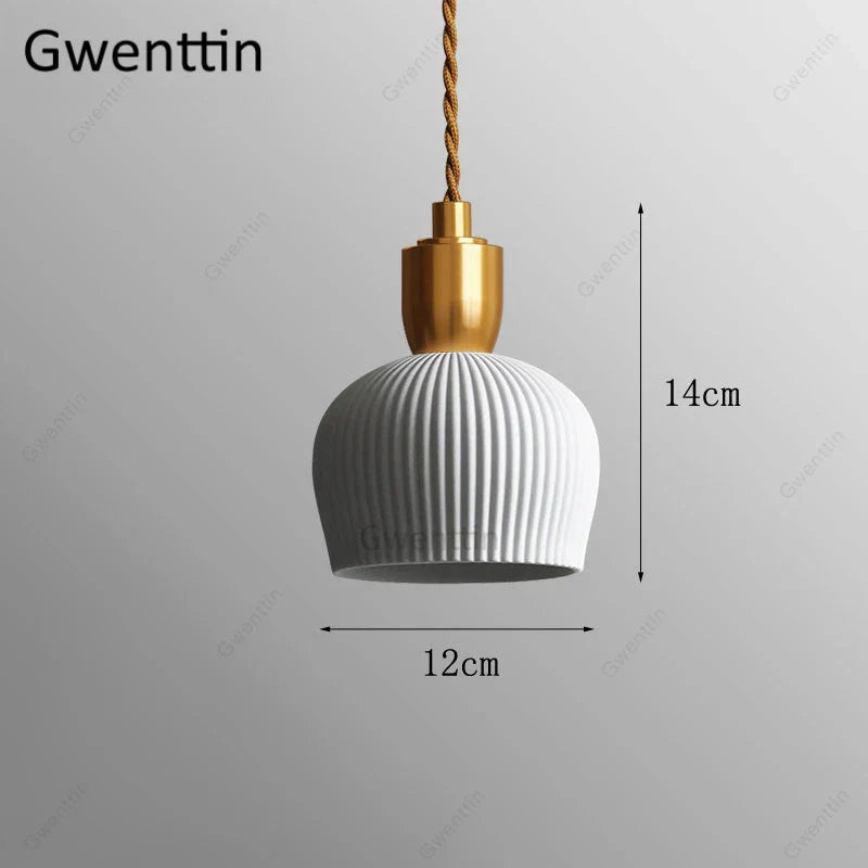 Ceramic Pendant Light: Vintage Nordic Hanging Lamp for Dining Room Kitchen Ceiling Chandelier