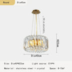 Oval Crystal Chandelier for Living Room Bedroom Study Lighting