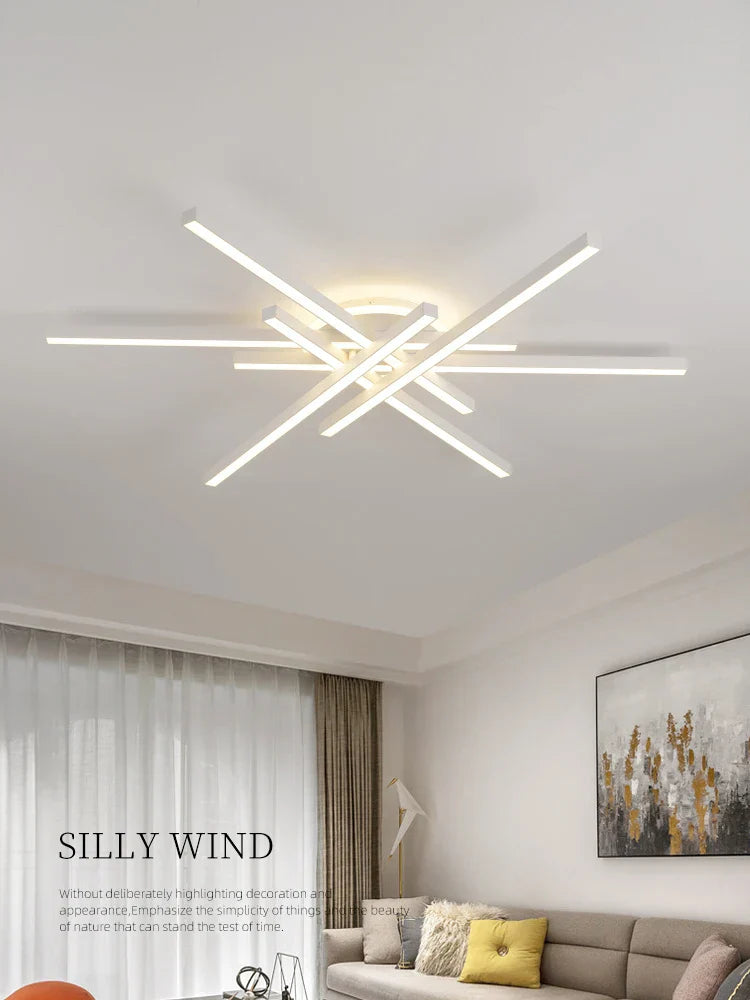 Minimal Line Ceiling Lamps: Modern Nordic Design for Living Room and Bedroom