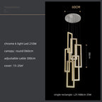 Modern Crystal LED Pendant Lights Steel Rectangle Hanging Lamp