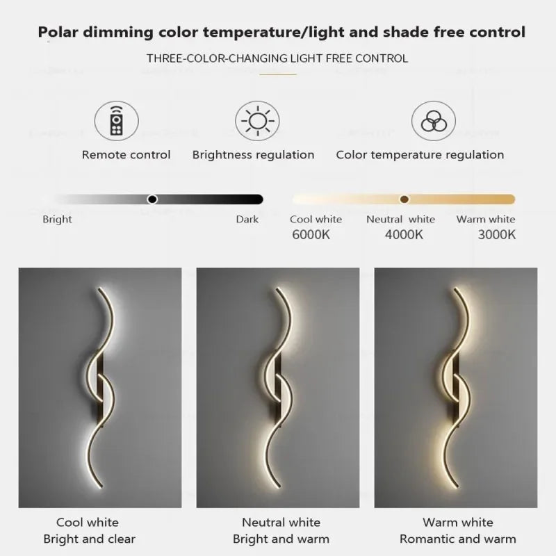 Modern LED Wall Lamp for Living Room Bedroom Stairs, Minimalist Art Interior Wall Light Fixtures