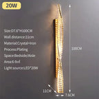 Gold Steel Rings Crystal Pendant Light