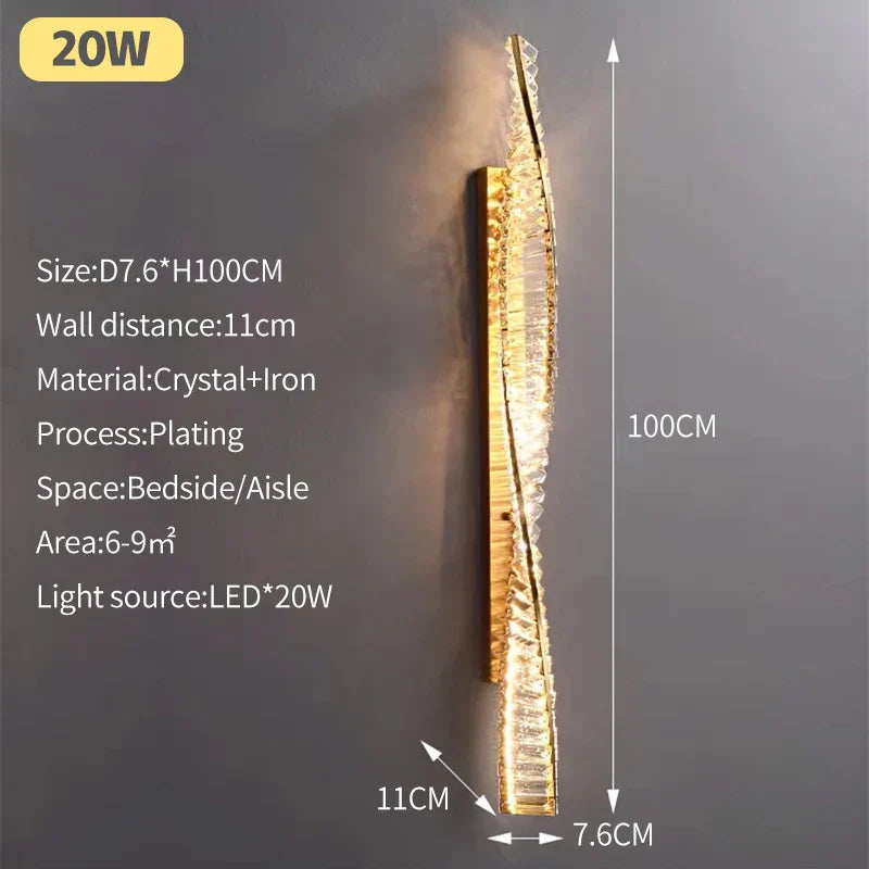 Gold Steel Rings Crystal Pendant Light