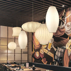 Tatami Fabric Shade LED Pendant Lights for Living Dining Bedroom