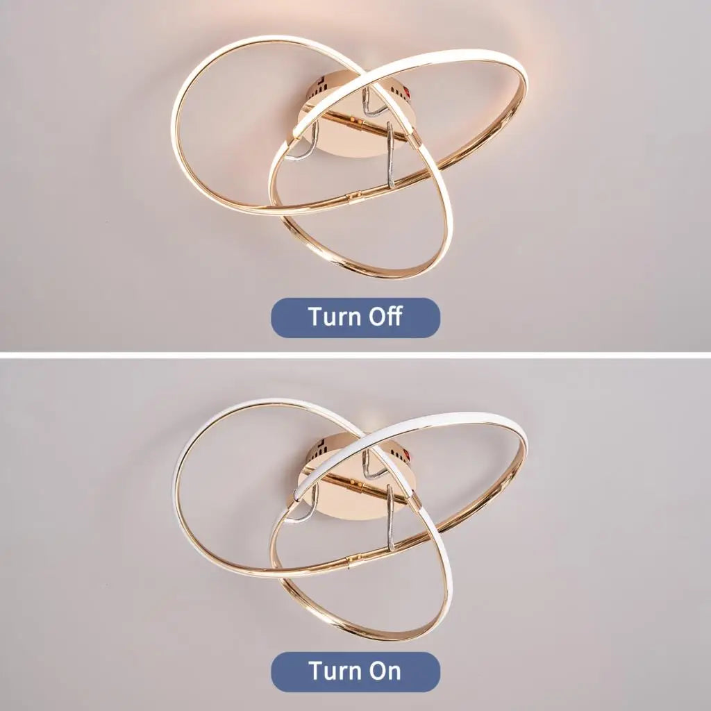 Modern Smart LED Ceiling Lights | Black/Chrome/Gold for Living Room, Bedroom, Study