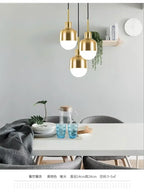 Gold Iron Pendant Light for Kitchen Dining Room Restaurant Decor