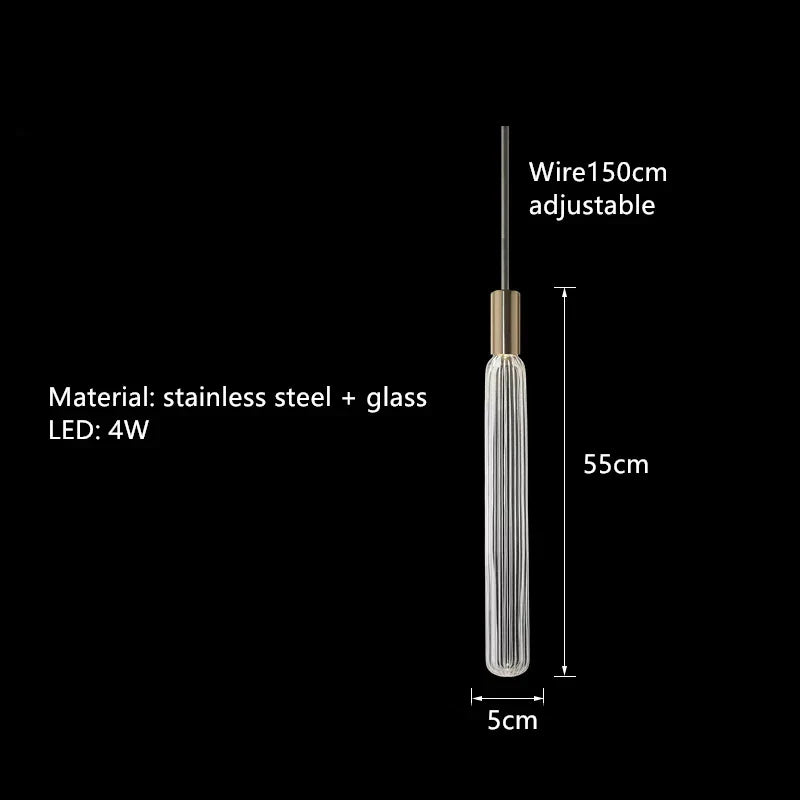 Glass Tubes LED Chandelier: Modern Luxury for Living Room, Bedroom, Hotel & Aisle