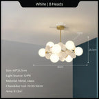 Glass Hanging Ceiling Lamp for Kids Room, Living Room, Bedroom - Modern Chandelier & Home Decor