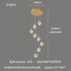 Round Cake Chandelier: Modern Staircase Lamp for High-rise Buildings, Hotels, and Homes