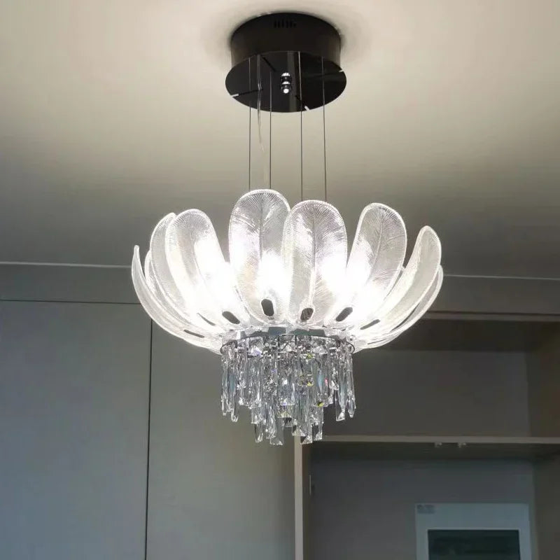 Crystal Crown Chandelier: Luxe Ceiling Light for Home, Shop & Lobby