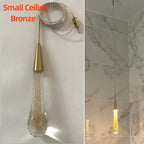 Tear Drop Crystal Glass LED Pendant Light Chandelier for Restaurant, Bar, and Staircase