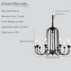 Iron Vintage Candle Chandelier: Retro French Style Pendant Light