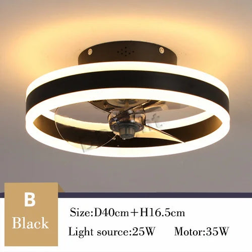 Smart LED Ceiling Fan Lights Remote Control Dimmable Bedroom Decor Indoor Lighting