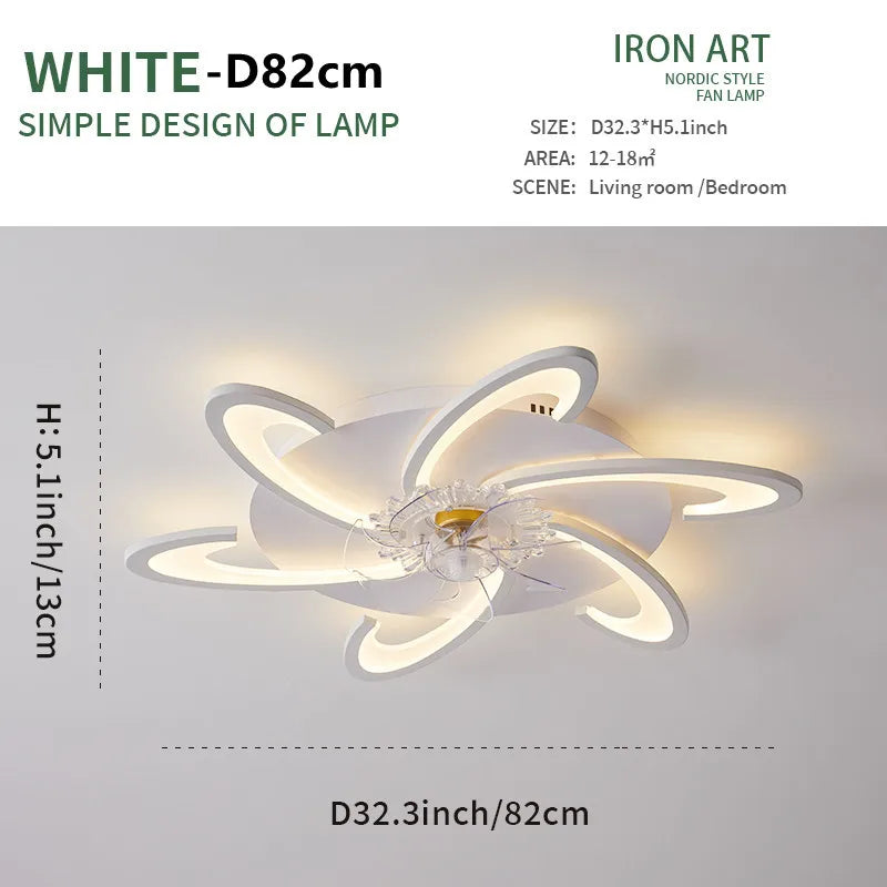 Smart LED Ceiling Fan Light - App Controlled, Silent, Adjustable Speed