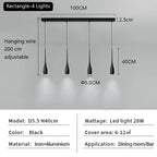 Long Tube LED Pendant Light for Bedside, Dining Room, Bar - Modern Minimalist Design