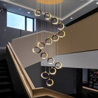 Crystal Chandelier Stair Pendant, Modern Living Room Lighting, Interior Home Decoration