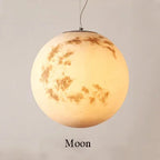 Moon Resin Ball Planet Pendant Light | Children Room Hanging Lamp