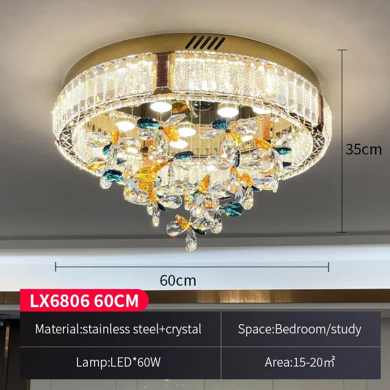 Crystal Flower LED Ceiling Light - Modern Home Decor.
