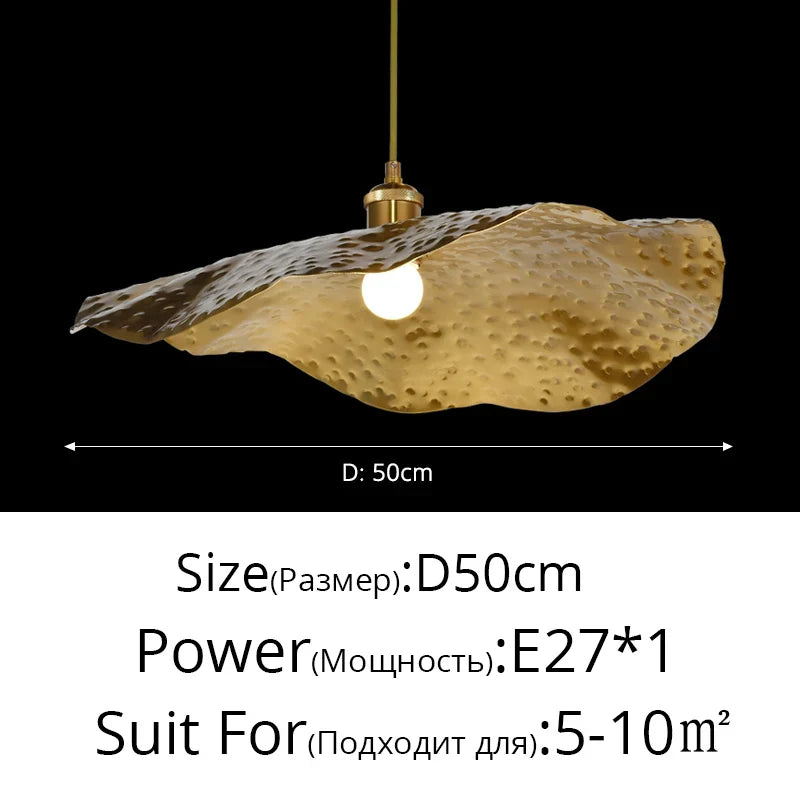 Lotus Brass Pendant Light by - Retro Design for Dining Room & Shop Décor