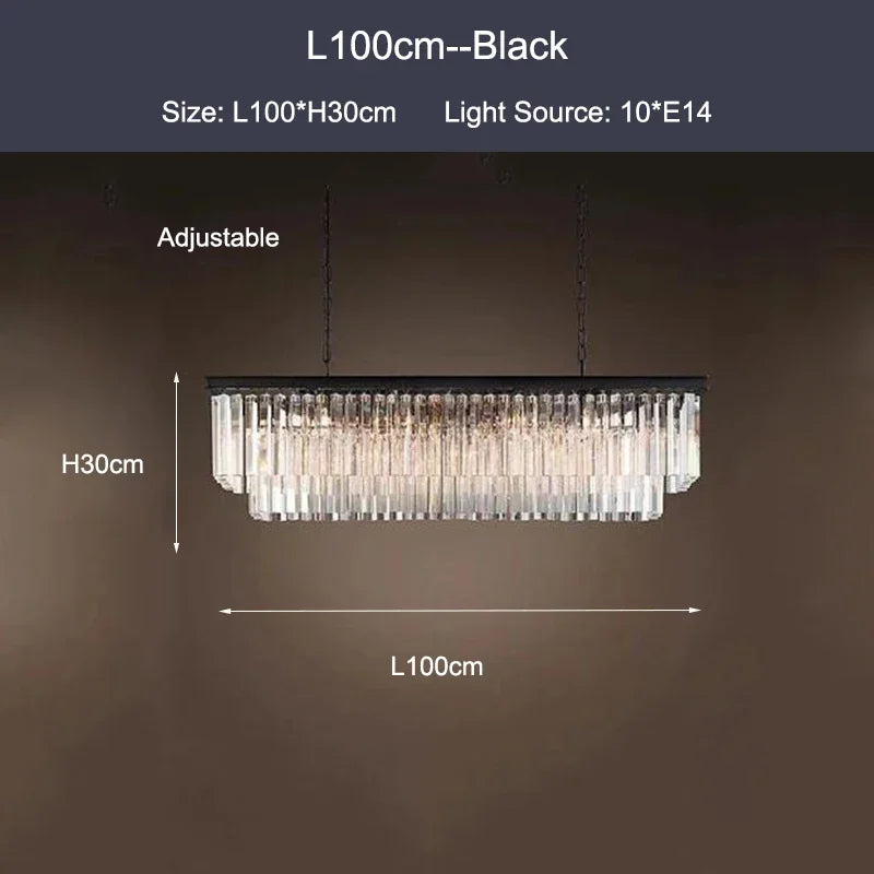 Black Gold Crystal Ceiling Chandelier: Modern LED Pendant Light for Luxe Living Spaces