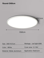 LED Ceiling Light: Nordic Style Ultra Thin Square Lamp for Living Room and Bedroom